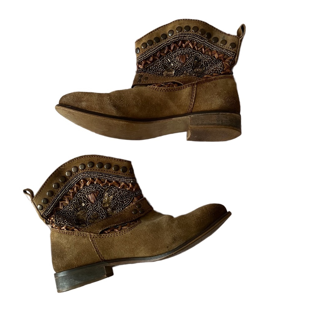 Naughty Monkey | Women’s Beaded Suede Leather Western Bootie - Picture 9 of 9
